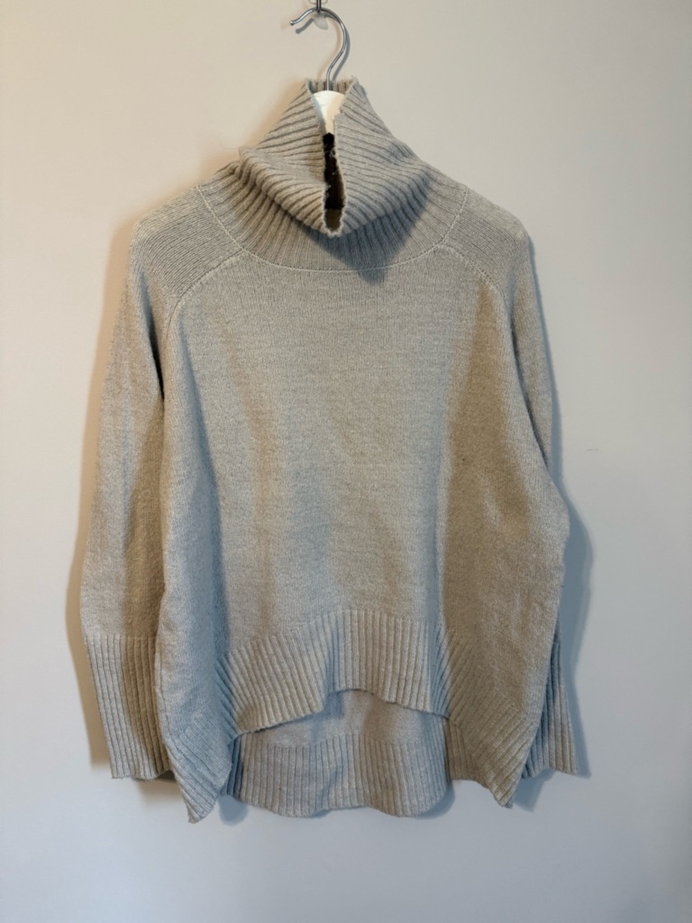 Double Zero Light Gray Cowl Turtleneck Sweater